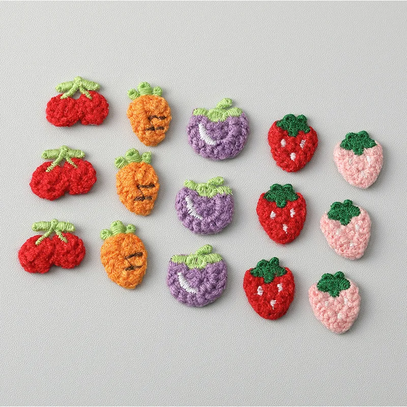 30PCS Mini Fruit Embroidery Matching Cloth Stickers Bookbag Clothes Shoes and Socks DIY Decorative Stickers T-shirt Trousers Hol