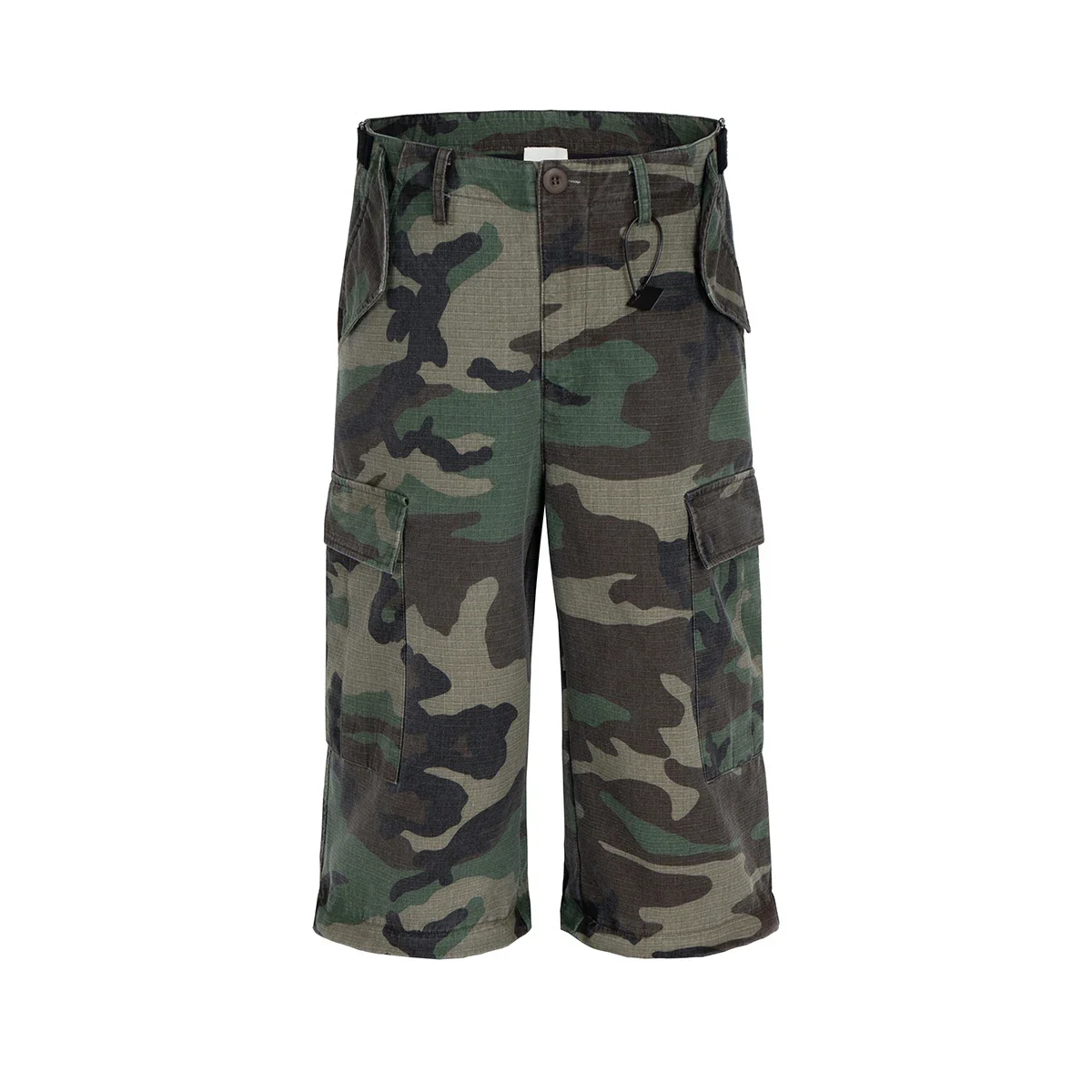 Knie afneembare wijde pijpen patchwork camouflage cargobroek voor mannen en vrouwen rechte contrasterende kleur wijde overall oversized