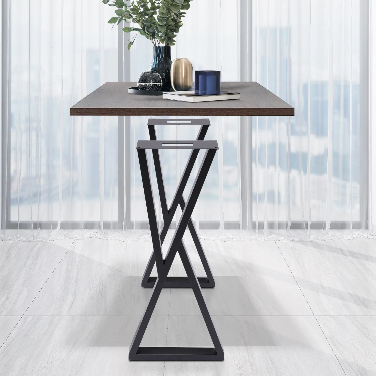 14*4*32in bricolage banc de bureau pieds en acier pieds de Table pieds de meubles avec coussinets de pied antidérapants