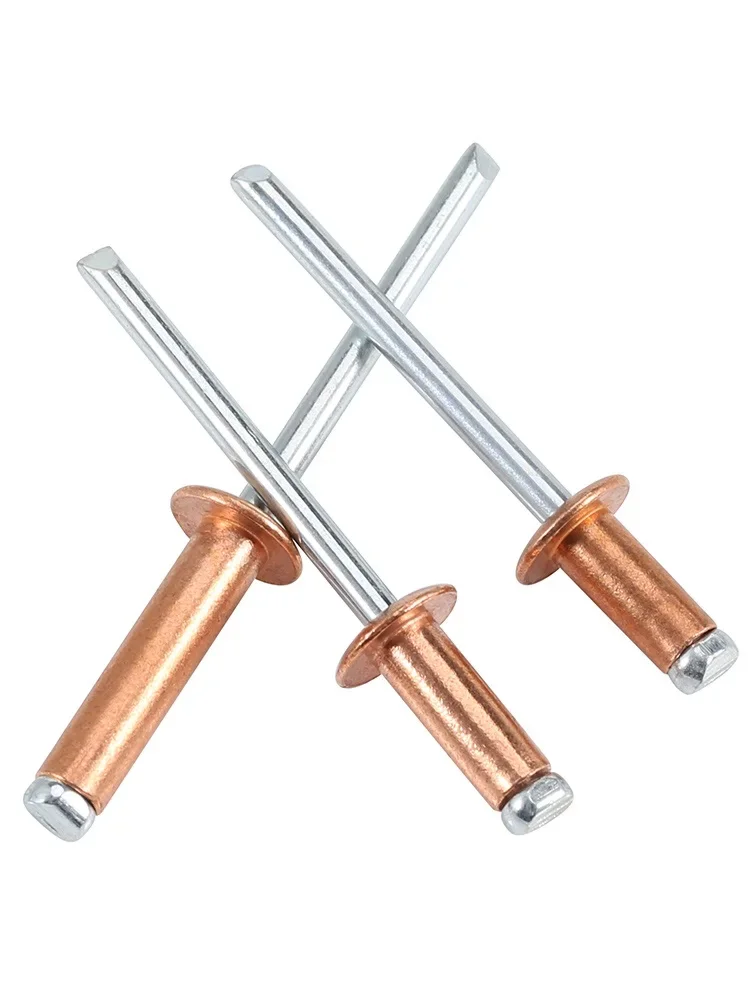M2.4 M3.2 M4 M4.8 Red Copper Core Pulling Rivets High Strength Open Type Round Head Copper Pull Nails GB12618.520 Series