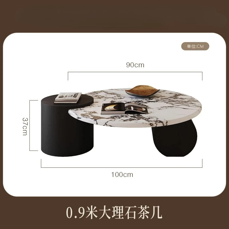 Table ronde italienne moderne de luxe pour petit espace, meubles résistants à la chaleur et aux rayures, rétro français Calacatta