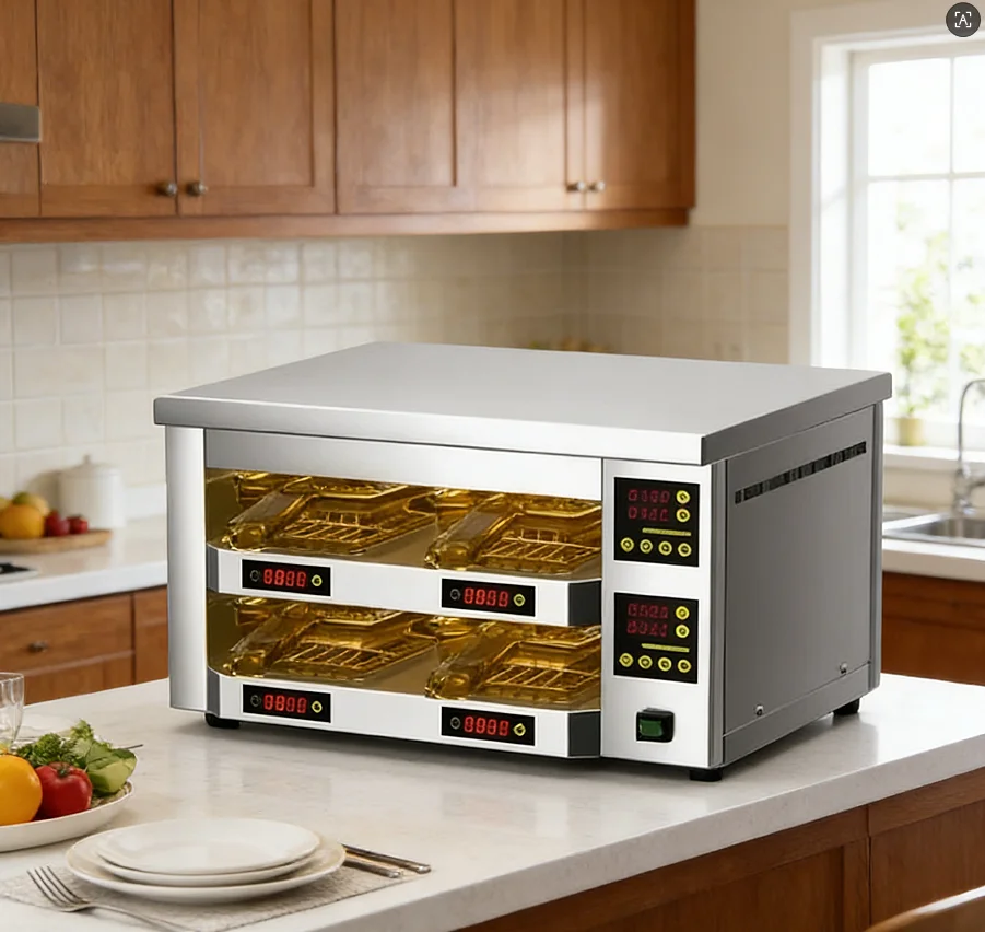 Electric Stainless Steel Two-tier Six-drawer Luxury Food Warmer Cabinet for Restaurants Plug-And-Play Installation Keeps Food