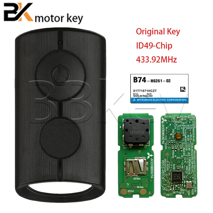 BB motor Original B74 ID49  433MHz FOB Smart Key For Yamaha NVX155 Xmax300 125 250 300 400 NVX NVX15 AEROX Nmax125