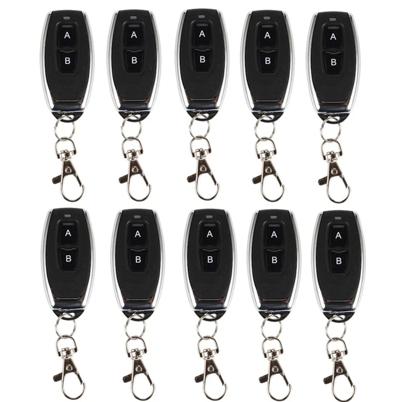 

10Pcs 433 Mhz RF Remote Control Learning Code 1527 EV1527 For Gate Garage Door Controller Alarm Key Led Light 433Mhz