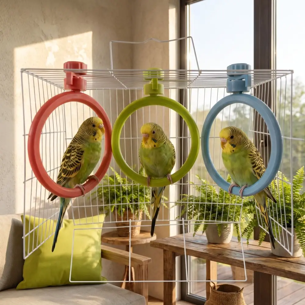 Round Rotary Bird Perch Comfortable Grip Detachable Rotating Bird Stand Easy Assemble Quiet Birds Grinding Perch Holder