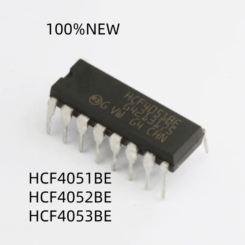 (10Pcs) 100% New Hcf4051Be Hcf4052Be Hcf4053Be Dip-16 Three Groups of Two-Way Analog Switch Chips