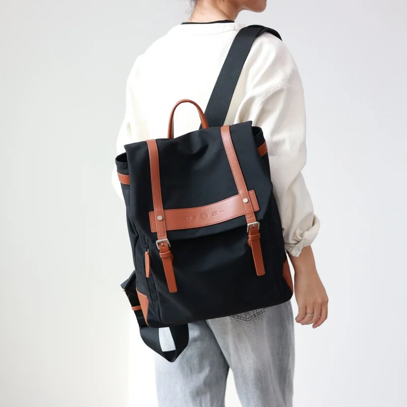 Large Capacity Backpack Matching Genuine Leather Computer Bag For Travling And Working