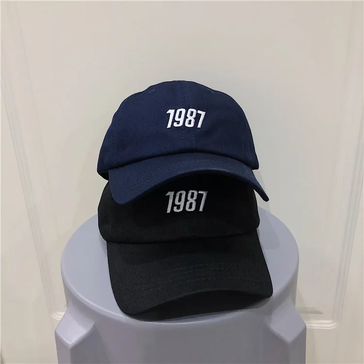 1987 embroidery Baseball Cap women men Cotton Snapback Hat Unisex Spring Summer Sun Hats Embroidery Caps Dad Hats gorra hombre