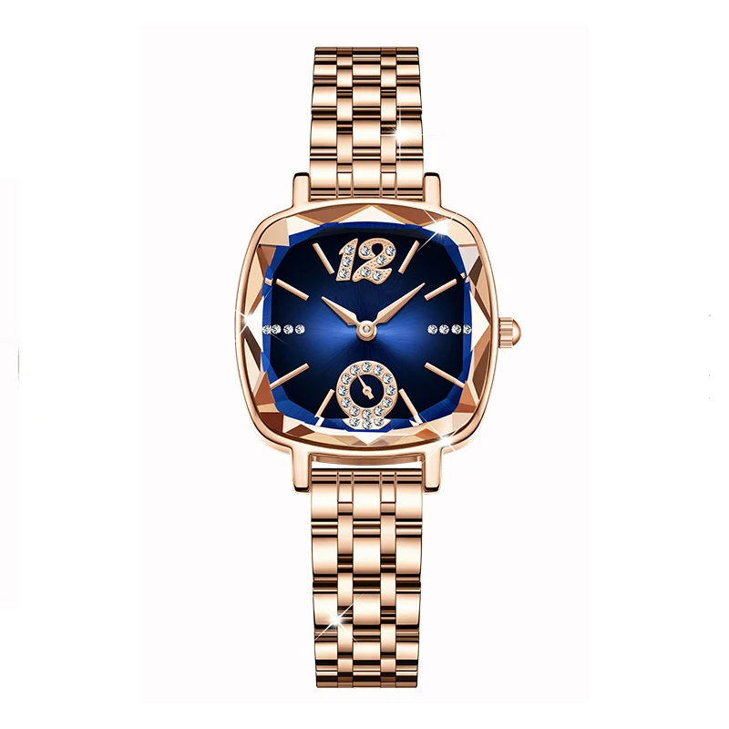 1pc Waterproof Quartz Watch Fashionable Simple Temperament Glass Square Watch Lady Elegant Wrist Watches