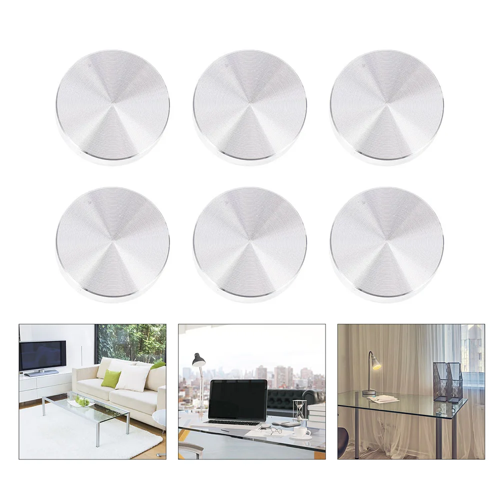

6pcs Aluminum Disc Glass Table Tops Adapter Thickened Alloy Discs For Coffee Tea Tables Lightweight Disc Adapters For Glass