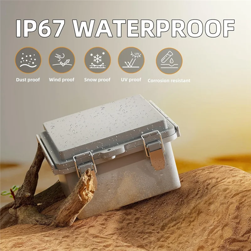

ABUN-Outdoor Электрическая коробка IP67 Водонепроницаемая распределительная коробка Открытый шарнирный блок питания Открытая водонепроницаемая распределительная коробка