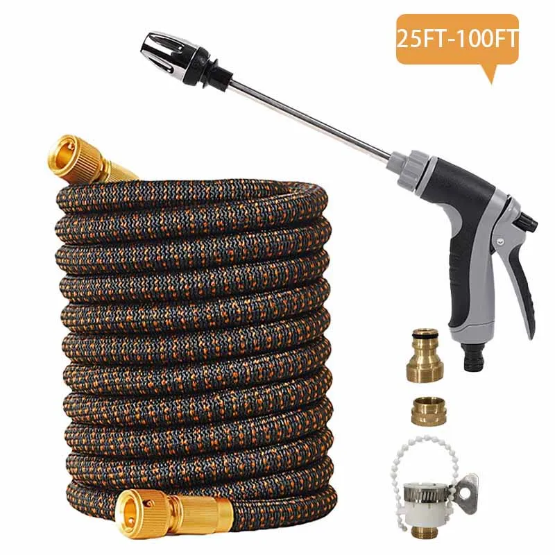 

Расширяемая садовая/подорожная водопроводная труба — многофункциональный пистолет-насадка высокого давления в комплекте для орошения и мойки автомобилей