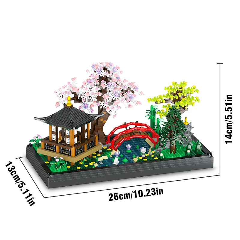 안뜰 빌딩 블록 정원 선 정원 건축 2280PCS DIY 조립 벽돌 장난감 어린이를위한 성인 선물 컬렉션