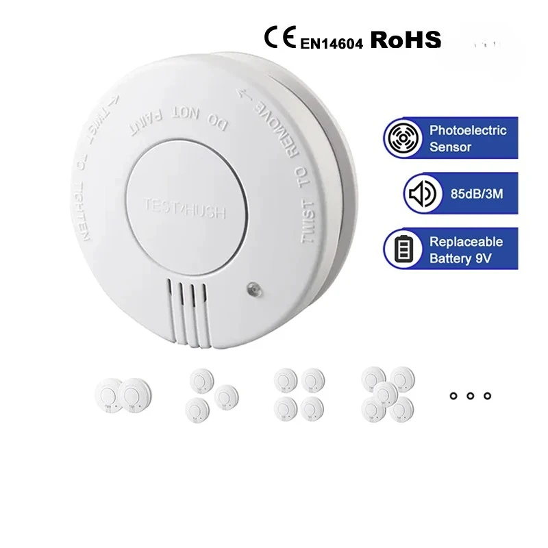 

Детектор дыма 9 В сменная батарея Пожарная сигнализация Датчик дыма Звуковой сигнал низкого заряда батареи CE EN14604