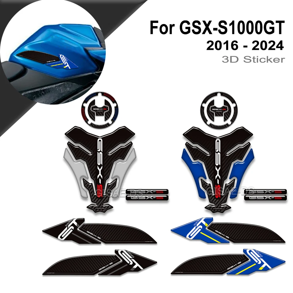 For Suzuki GSX-S 1000 S GT GSX-S1000GT GSX S1000 GSX-S1000 + Tank Pad Gas Fuel Protector Stickers Decals 2016 - 2022 2023 2024