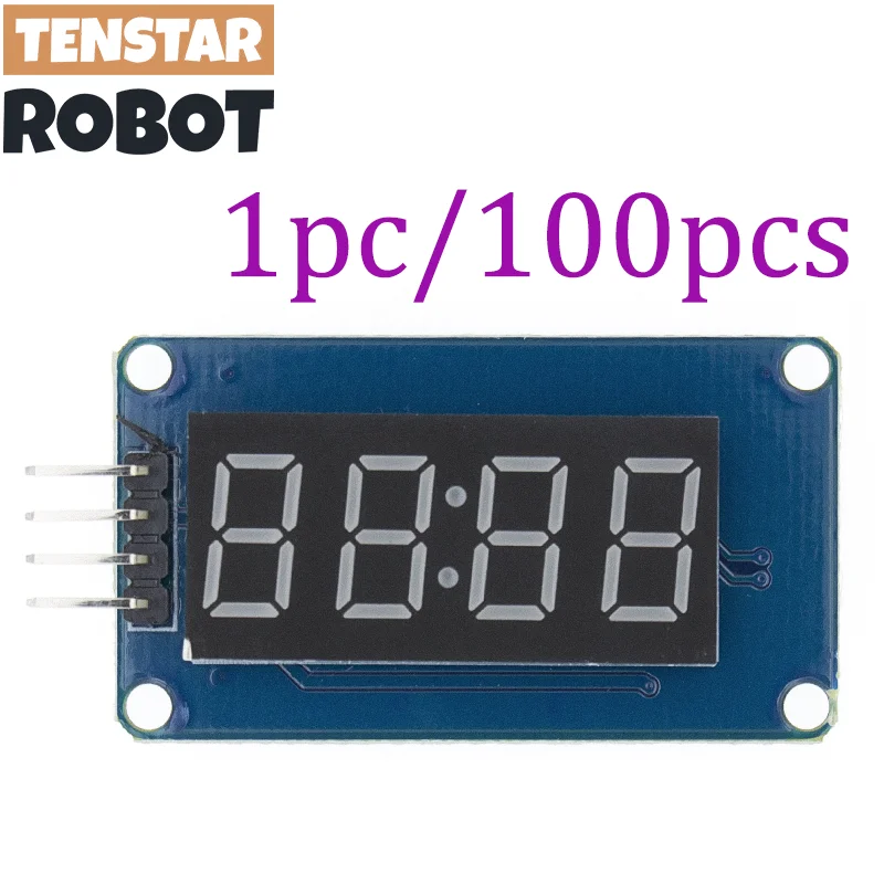 TENSTAR TM1637 4 Bits Digital LED Display Module 7 Segment 0.36 Inch Clock RED Anode Tube Four Serial Driver Board Pack