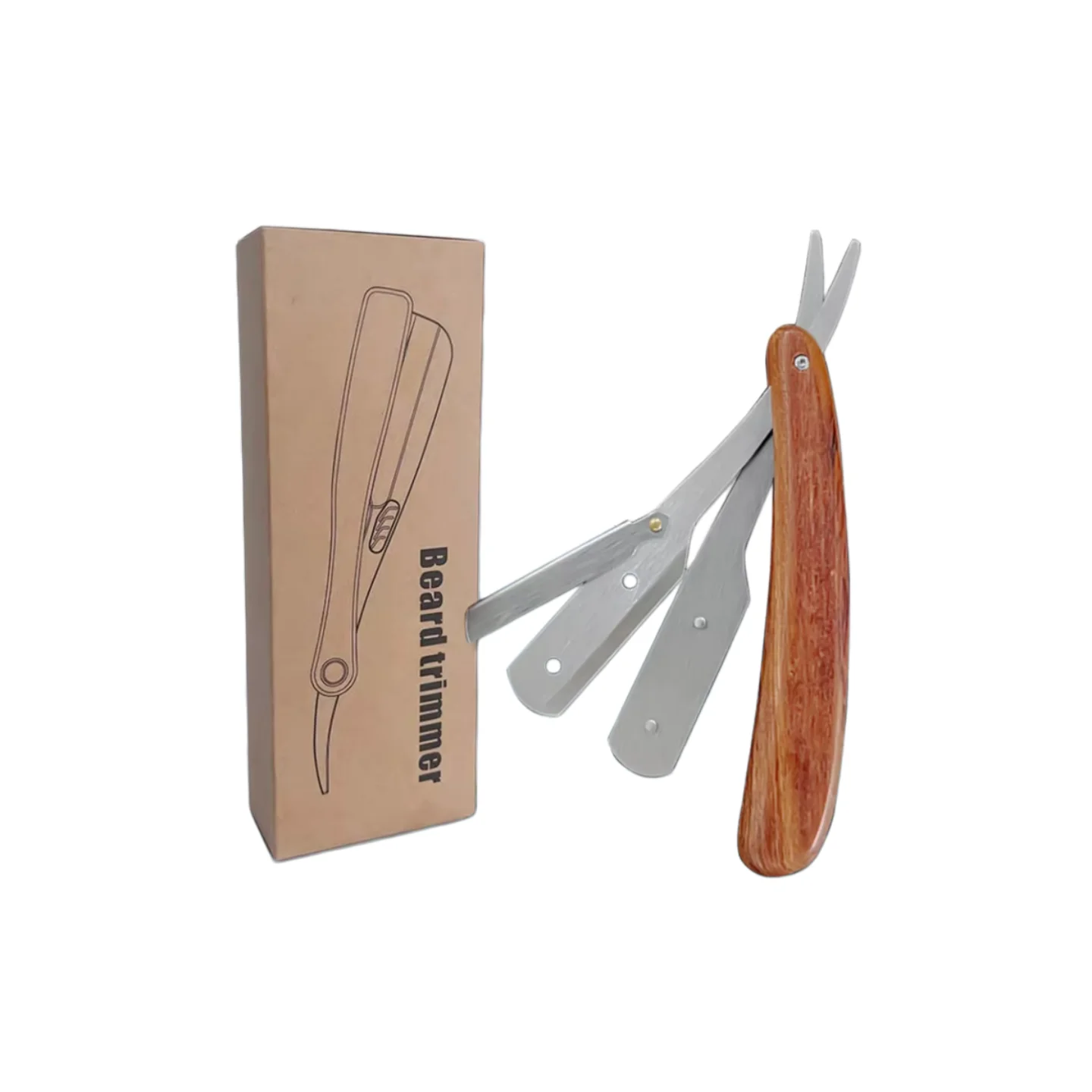 Vintage Wooden Straight Razor for Men Manual Foldable Wet Shave Razor Classic Barber Straight Edge Razor