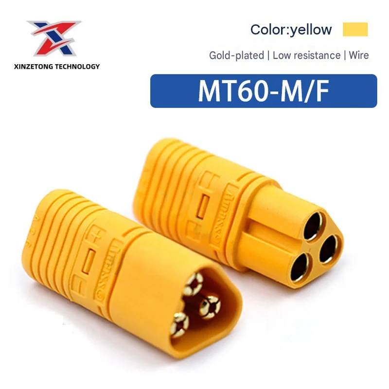 Amass MT60 Genuine Plug Three-Pin Electric Vehicle Model Drone Lithium Battery Connector Low Resistance Male/Female Plug