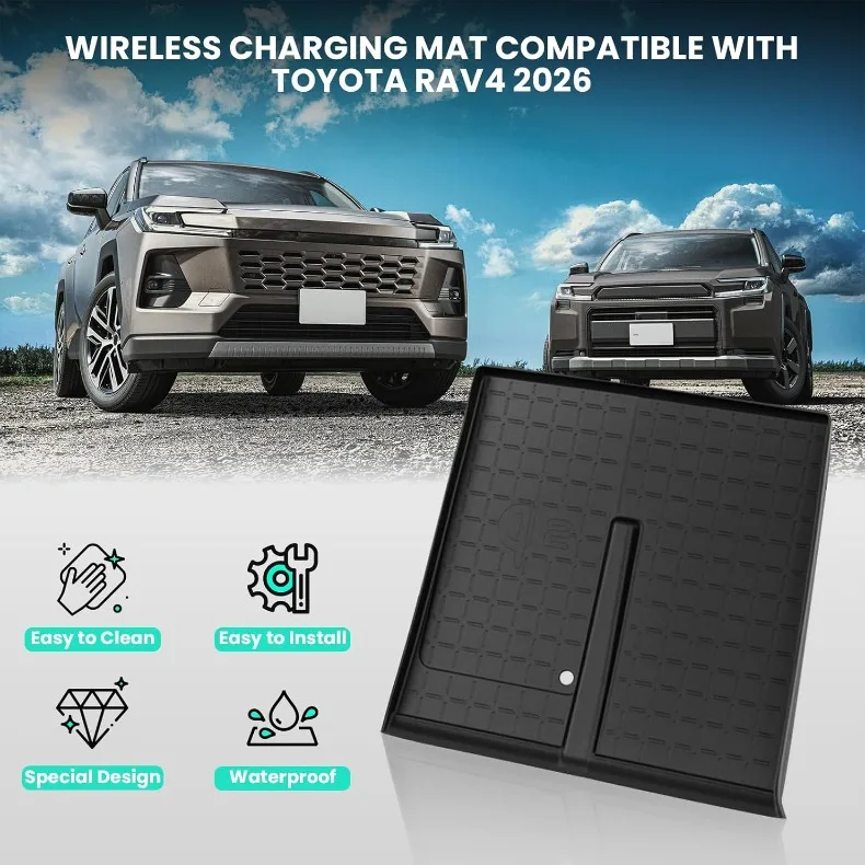 Für Toyota RAV4 2026 Zentralsteuerung Kabelloses Laden Silikon-Pad Telefon-Schutzmatte Rutschfeste Unterlage Auto-Innenausstattung – Detail 8