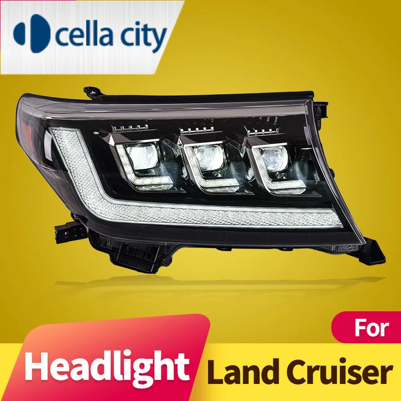 

Headlight Assembly for Toyota Land Cruiser 2008-2015 LED DRL LED Dual Beam Lens LED Sequential Turn Signal