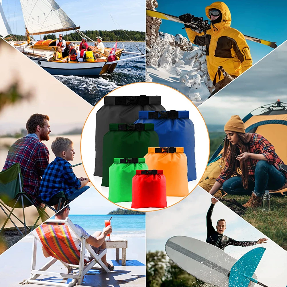 6Pcs Small Dry Bag Waterproof Roll Up Pouch for Outdoor Sports Kayak Snorkeling Drifting Storage Bag for Keys Phone Sunglasses