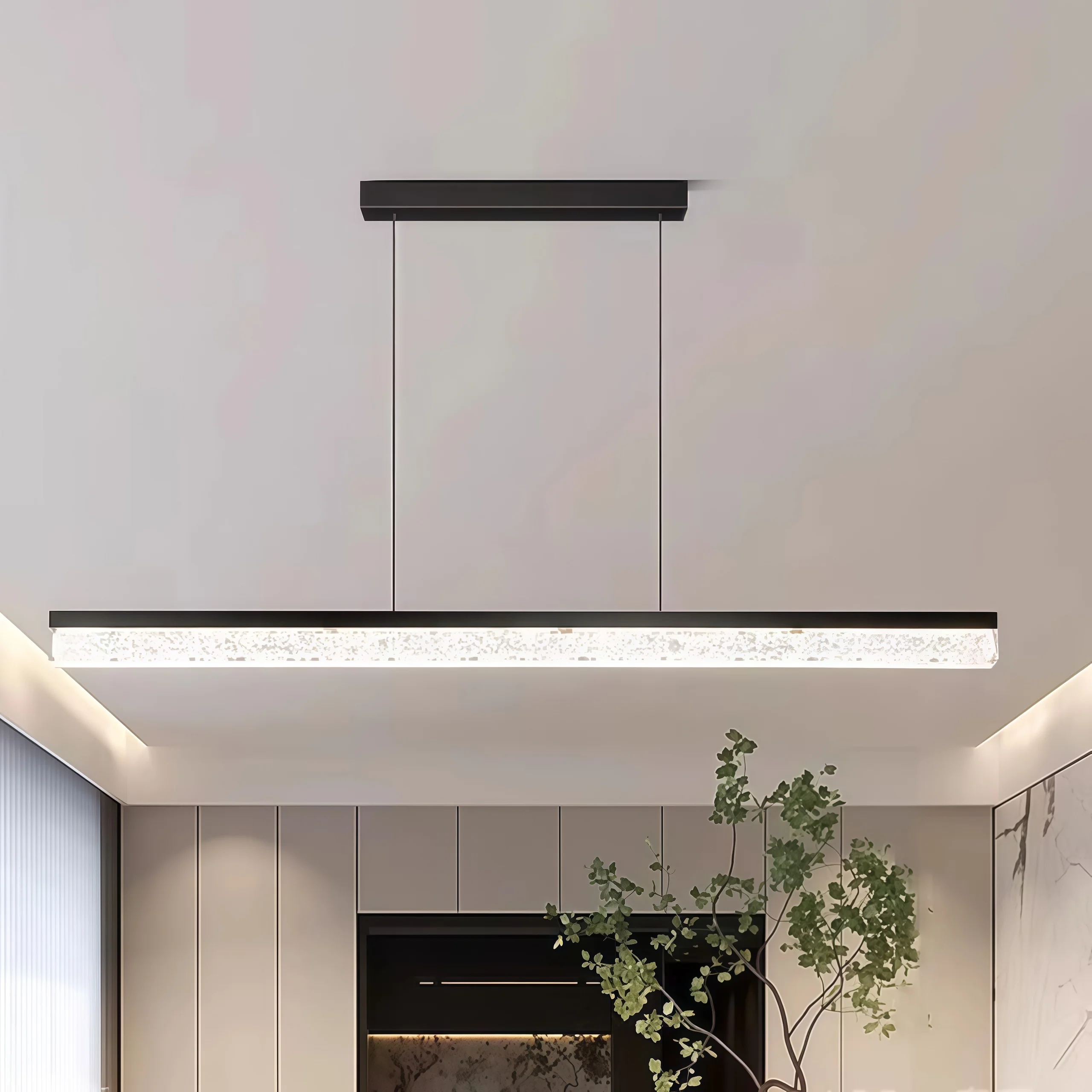 Long Corridor Ceiling Lights Home Decor Items for Bar Counter Restaurant Hotel Ceiling Pendant Lamp 100CM Black Minimalist Lamp