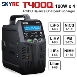 SKYRC T400Q Quattro AC/DC 4 x100w 12A 1-6S caricabatterie a 4 canali per batteria LiPo LiHV LiFe LiIon PB NiMH/NiCd