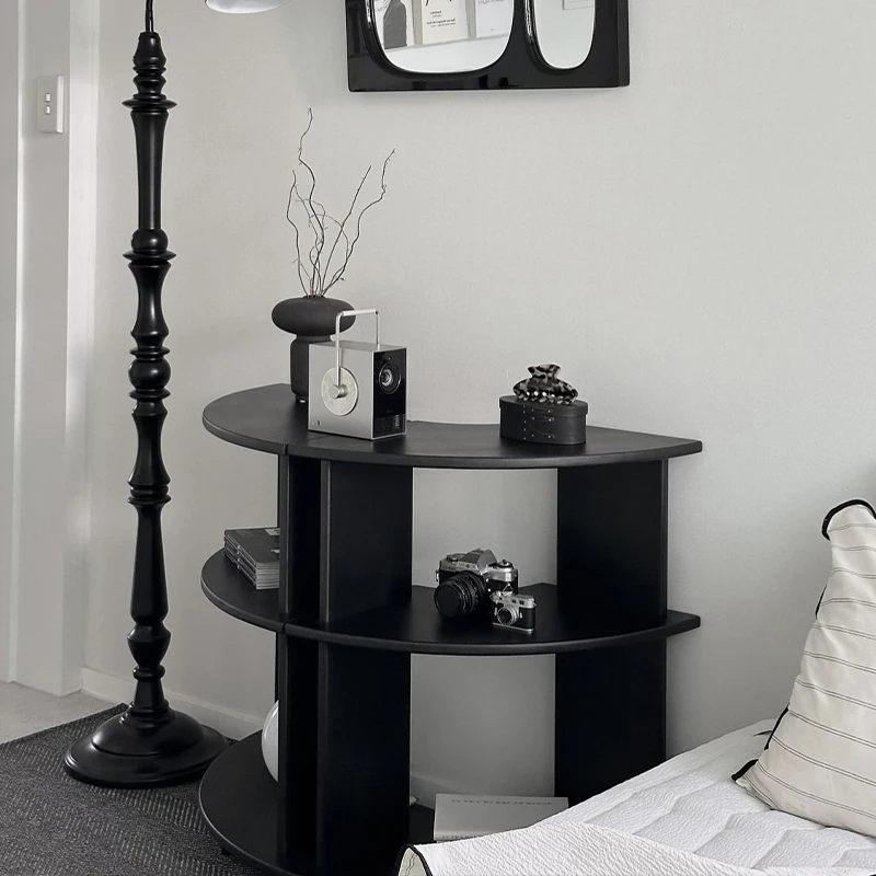 Carbonized Multi-Tier Shelf Vintage Entryway Console Table Minimalist Sofa Side Table/Kitchen Storage Organizer Furniture