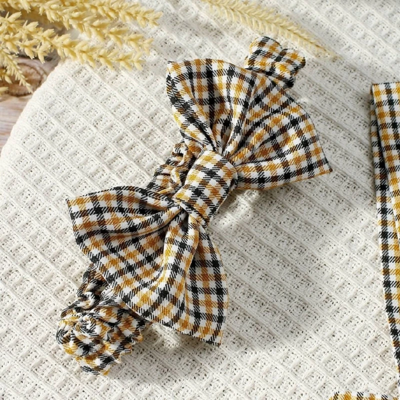 Baby Boy Outfit Newborns Gentleman Photography Checkered Suspenders Bow Tie and Hat for Photoshoots 0-1 Month