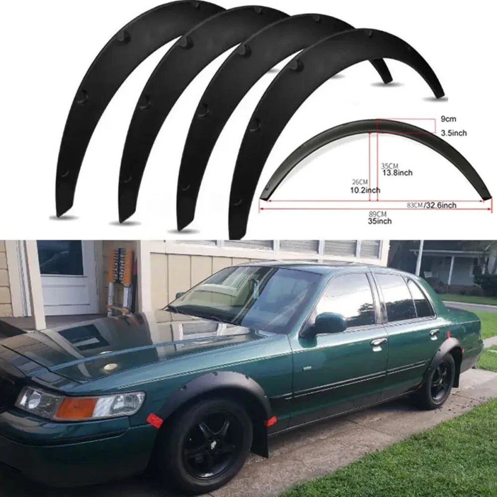 4Pcs Universal Fender Flares Car Wheel Eyebrow ABS Plastic Fender Flexible Mudguards Wide Body Wheel Arches Car Accessories