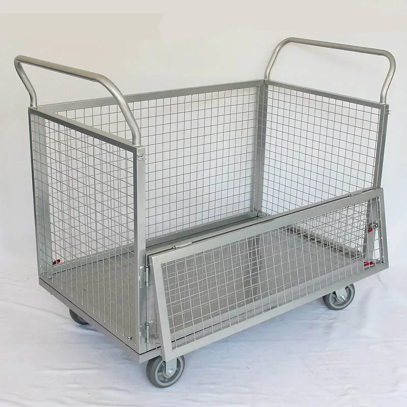 Pull trolley folding silent flat truck lightweight warehouse logistics fence car grid workshop turnover car