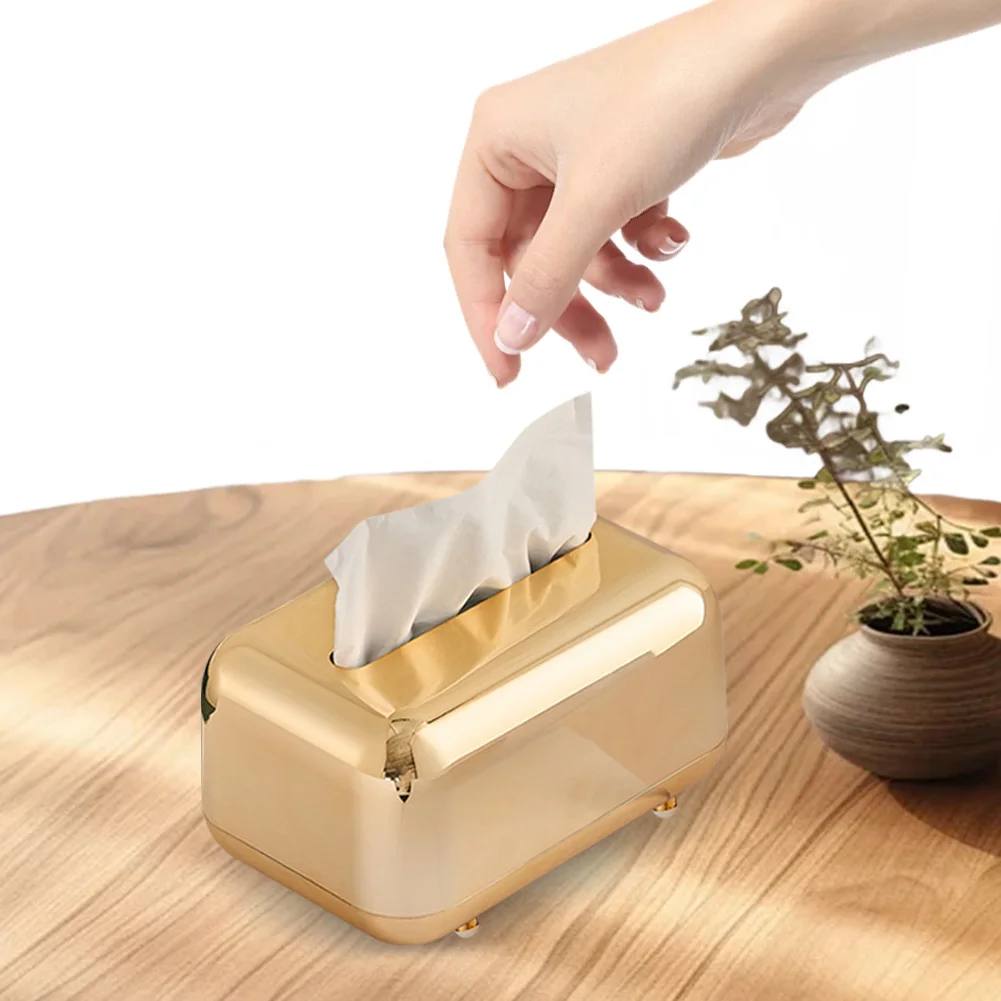 Light Luxury Tissue Box Creative Desktop Tissue Holder Versatile Tissue Storage Case Paper Napkin Organizer for Home Decor