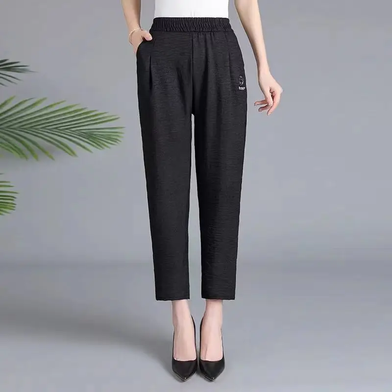 Pantalones de boda para mujer, pantalones delgados y sueltos, pantalones casuales de pies pequeños