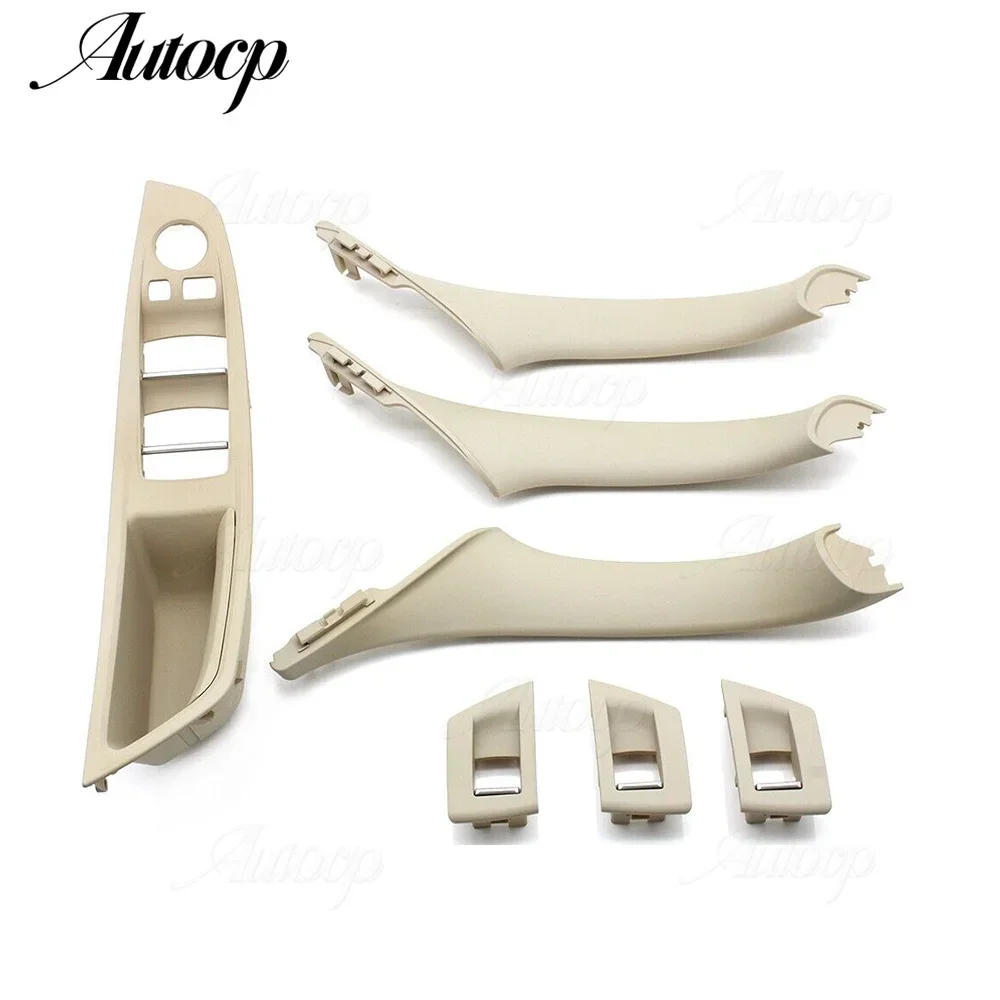

Fit For BMW 5 Series F10 F11 Inner Door Panel Handle Pull Trim Set Window Switch Armrest Pane Rice White 51417225879 LHD