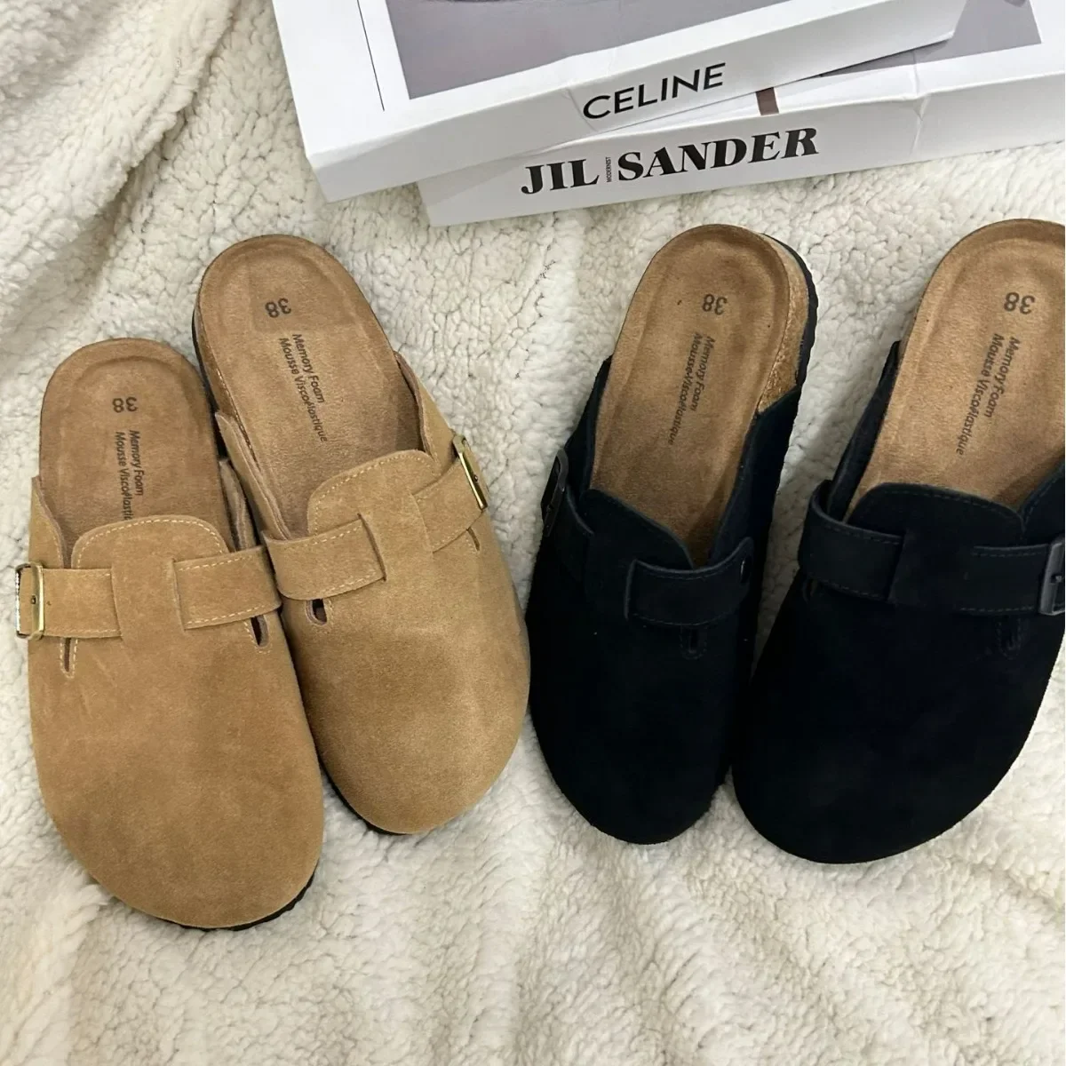 New Boston Clogs Slippers Women's Slipper  Outside Brand Fashion Buckle Comfortable Slippers Women