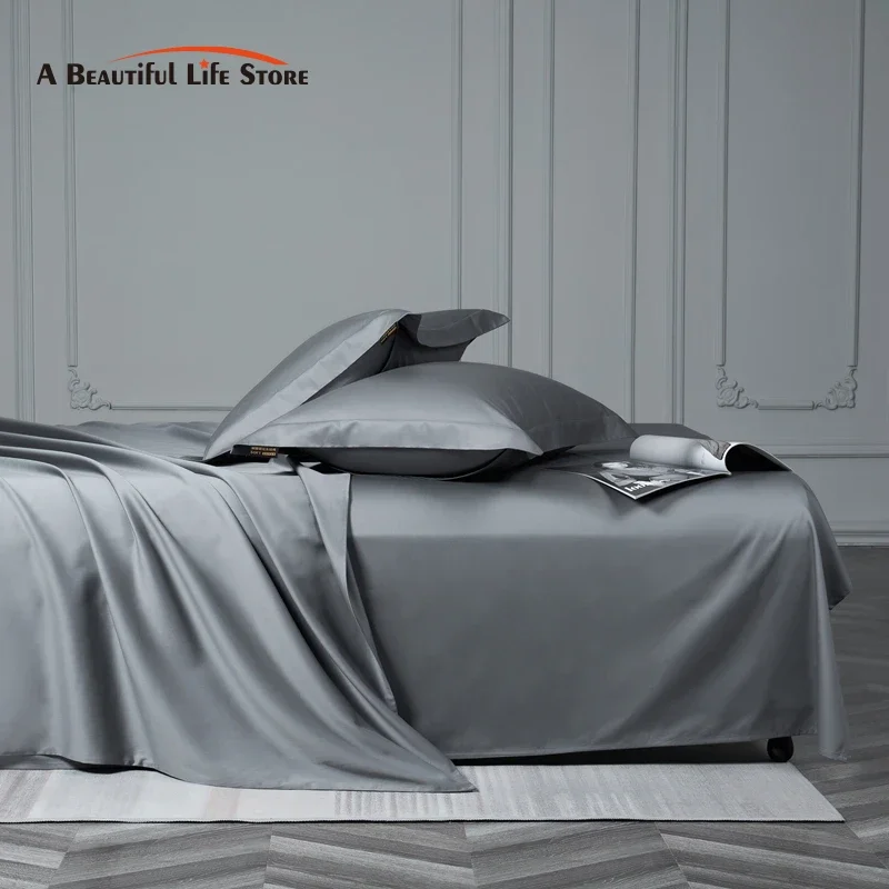 

1000TC Egyptian Cotton Solid Color Duvet Cover Set Bed Sheet Fitted Sheet Pillowcases Twin Single Double Queen King Bedding Set