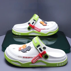 Large Size Slippers Men and Women Trendy Garden Shoes Eva Soft Bottom Hollow Baotou Flip Flops Men's Casual Couple Beach Slipper