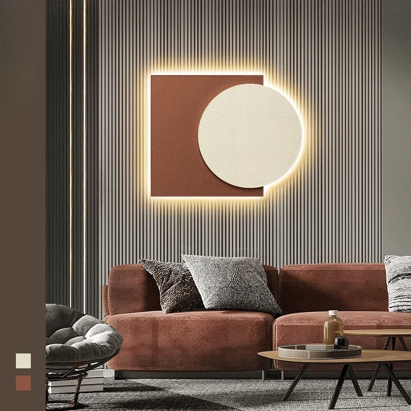 

LED lamp physical painting Modern light luxury Italian style living room decoration painting Bedroom hanging painting