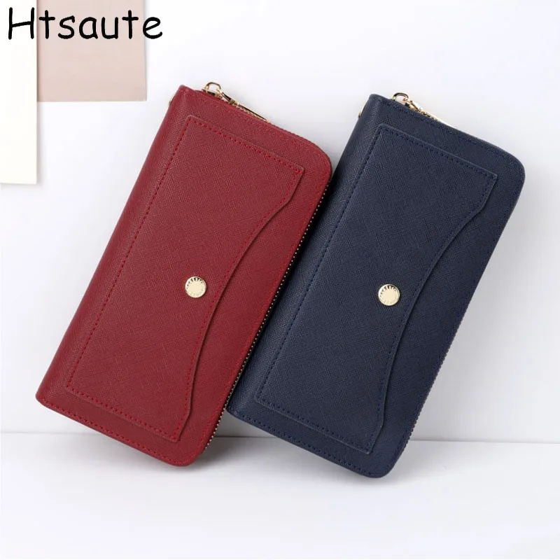 

Women Wallets PU Leather Female Long Solid Color Wallet New Zipper Bag Multicolor Clutch Ladies Coin Purse Billetera Mujer