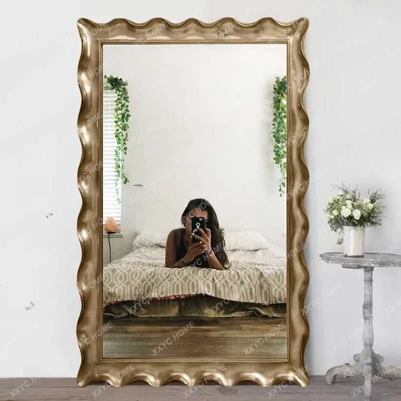 XXstyle full-length mirror, three-dimensional wave fitting full-body mirror landing creativity