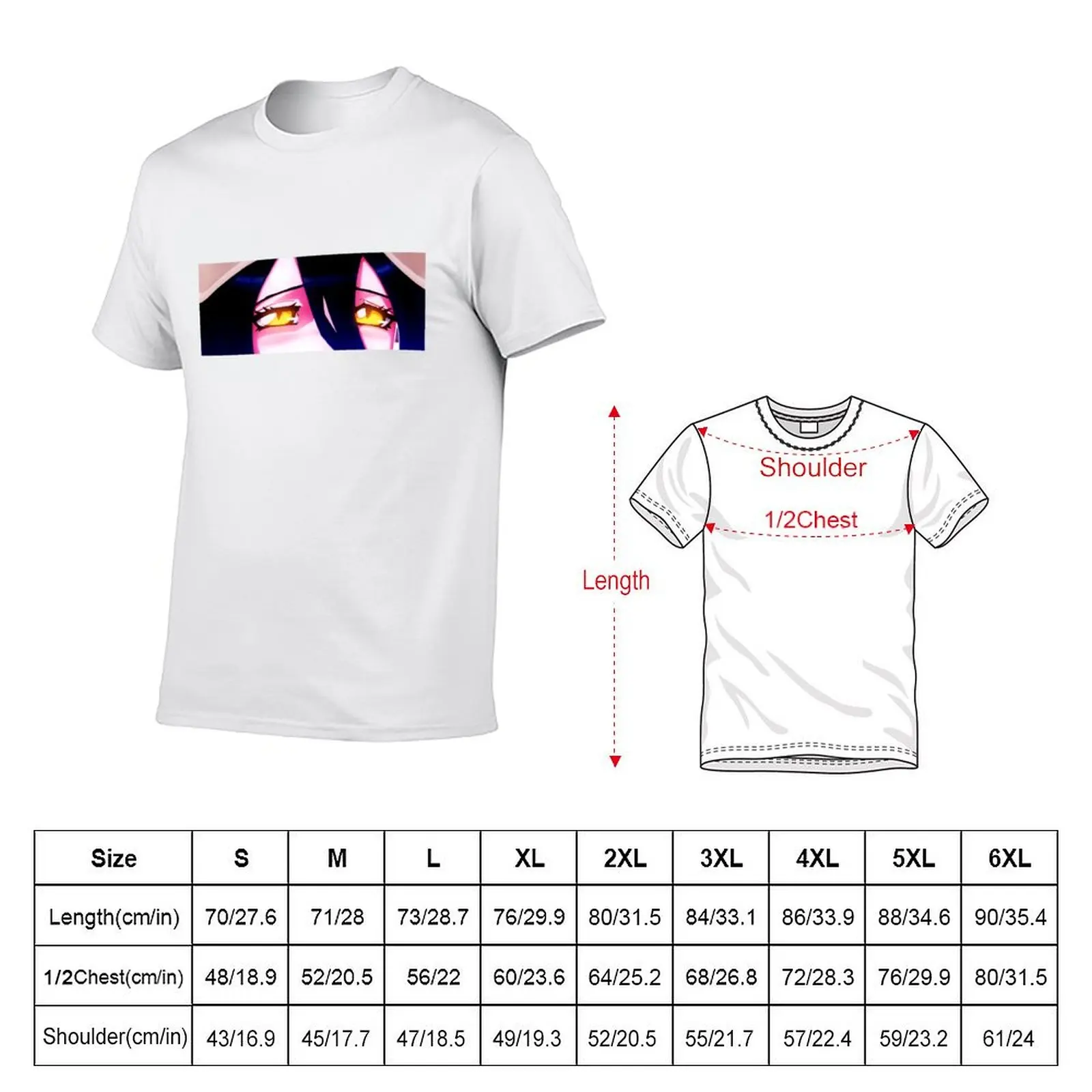 Albedo Eyes Peeker Anime Slap T-Shirt Outdoor Sports Short Sleeve Top