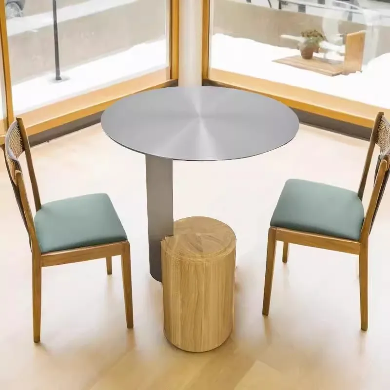 Industrial Art Style Stainless Steel Side Table Nordic Light Luxury Home Decoration Coffee Shop Bar Leisure Tea Table Customized