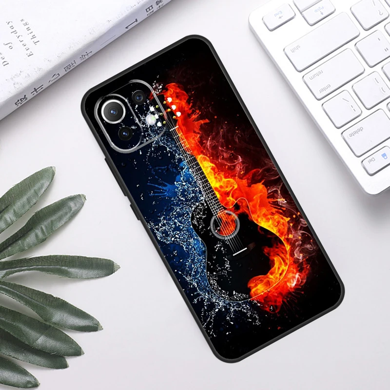 Rock Music Instrument Guitar Case For POCO F5 X3 X5 Pro F3 F4 GT M5s C40 Back Cover For Xiaomi 13 12 Lite 11T 12T Pro 12X