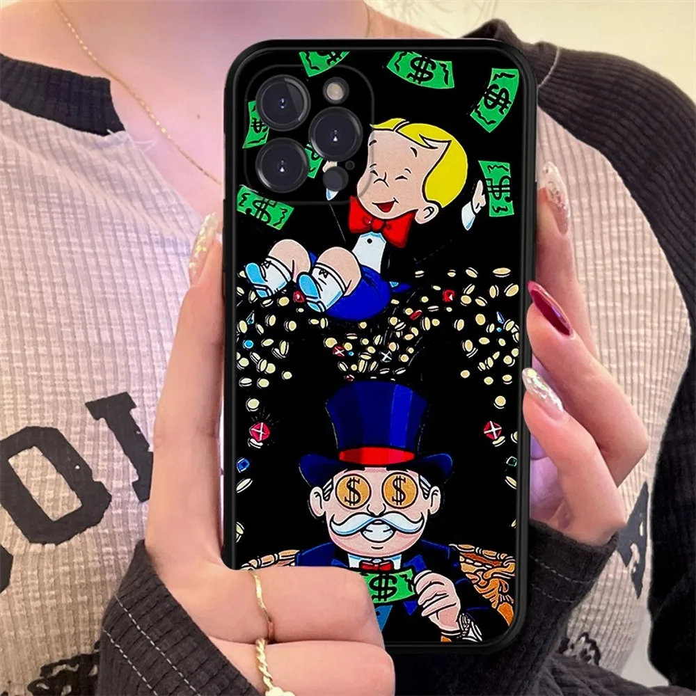 Cartoon Luxury Dollar MonopolyS Phone Case For iPhone 14 11 12 13 Mini Pro XS Max Cover 6 7 8 Plus X XR SE 2020 Funda Shell