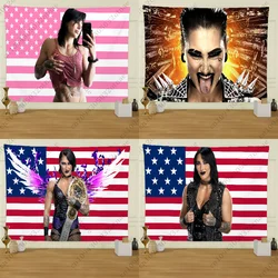 R-Rhea Ripley Wrestler Flag Tapestry Creative Pattern Photo Living Room Wall Art Tapestry Decor Party Outdoor Decorate Banners