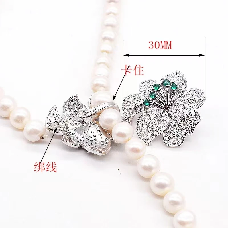 2pcs Cubic Zircon Micro Pave Flower Fixed Interlayer Clasp Clip Double Connector DIY Jewelry Findings