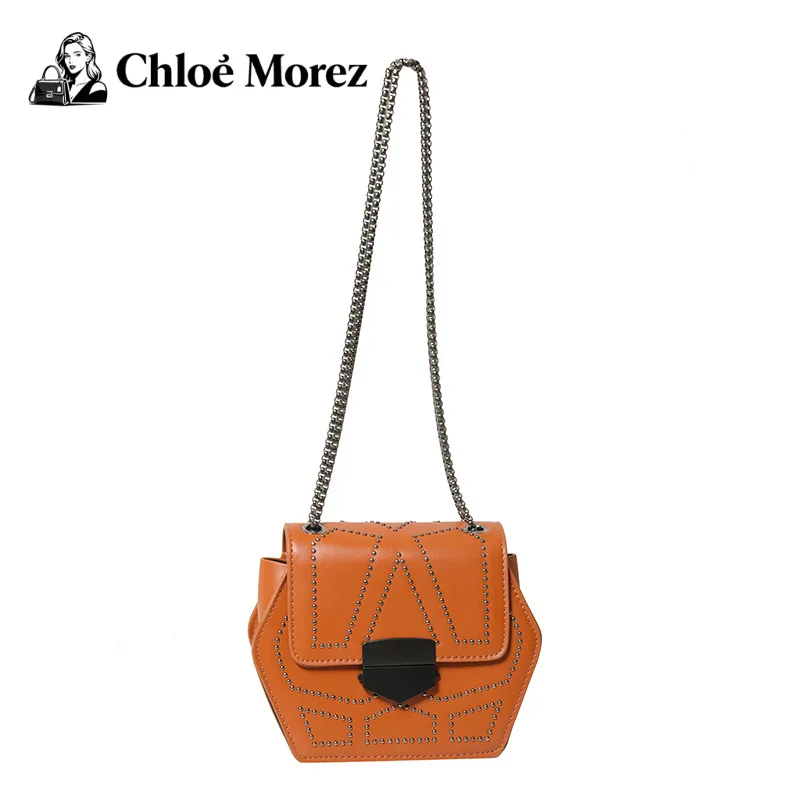 

Women's Bag, Fashionable Rivet Shoulder Bag, Niche Retro Versatile Chain Small Square Bag Handbags Crossbody