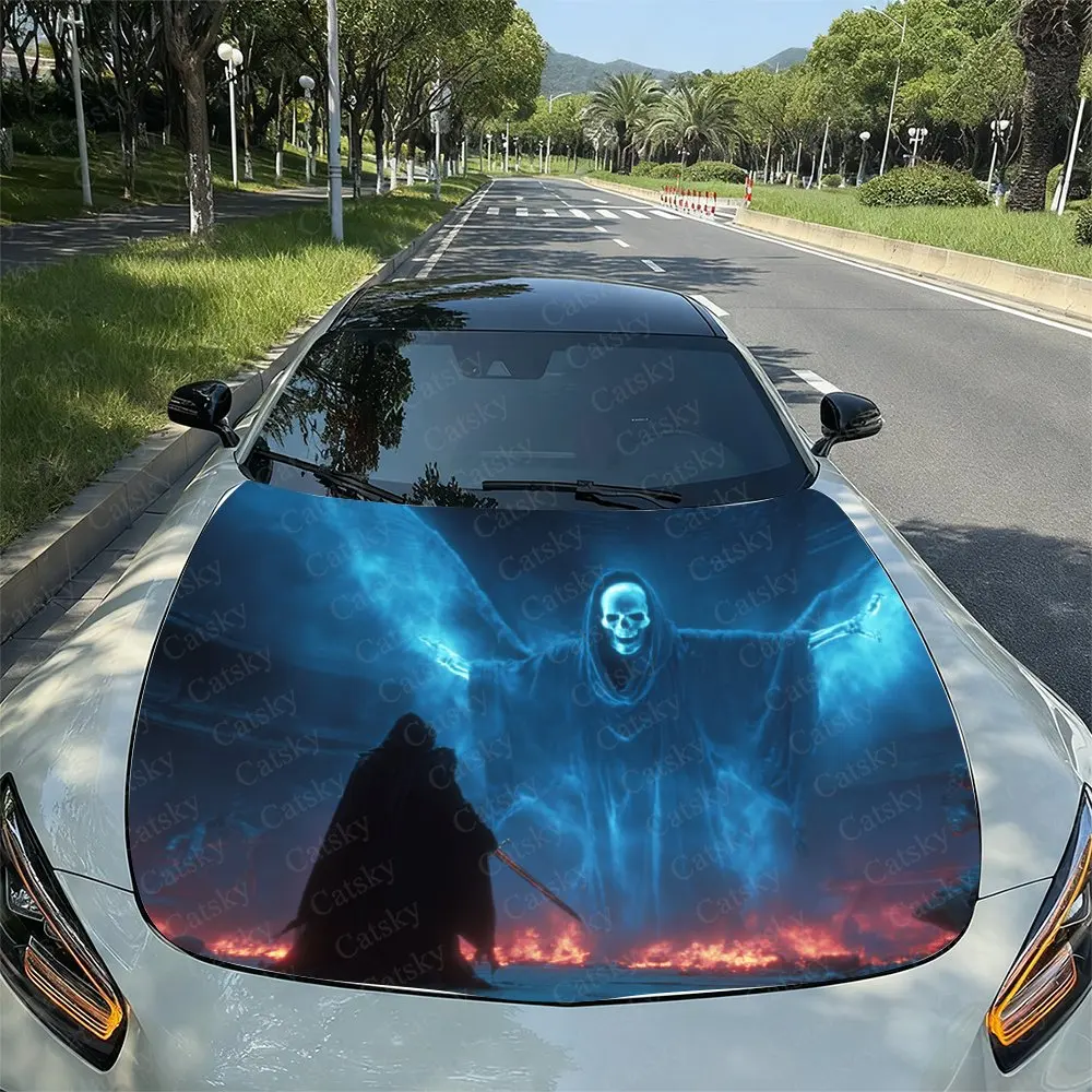 The Duel Between The Grim Reaper And The Swordsman Car Vinyl Wrap - Waterproof PVC Self