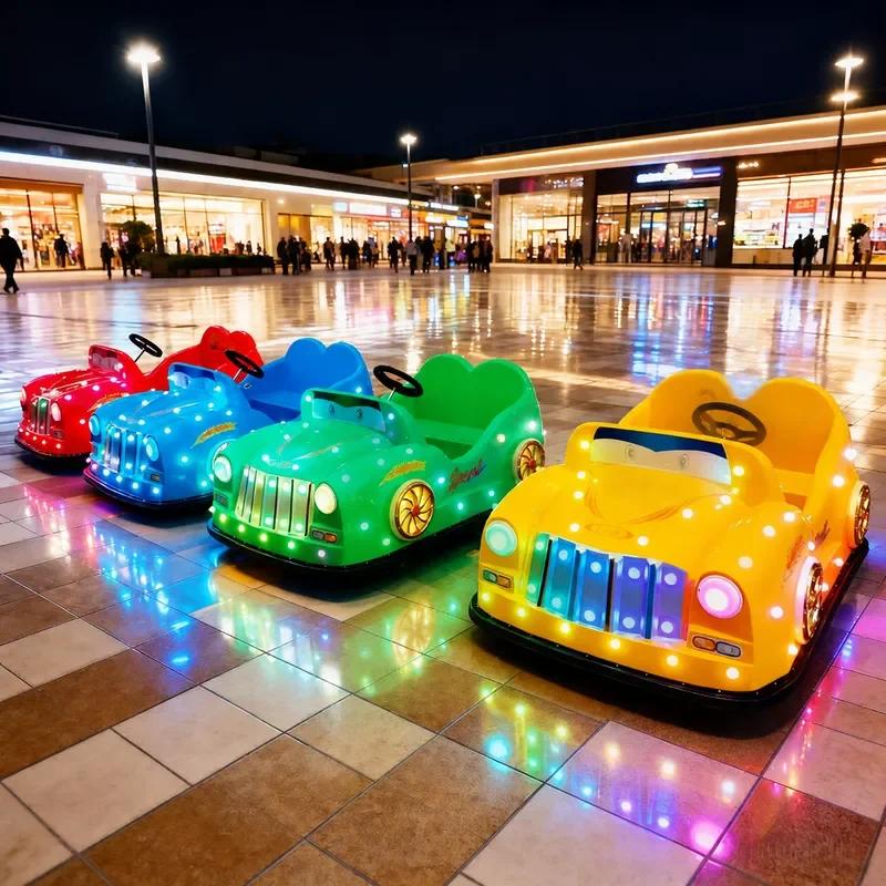 Commercial Electric Bumper Car Outdoor Playground Luminous Battery Powered Double Driving Vehicle QR Code Start