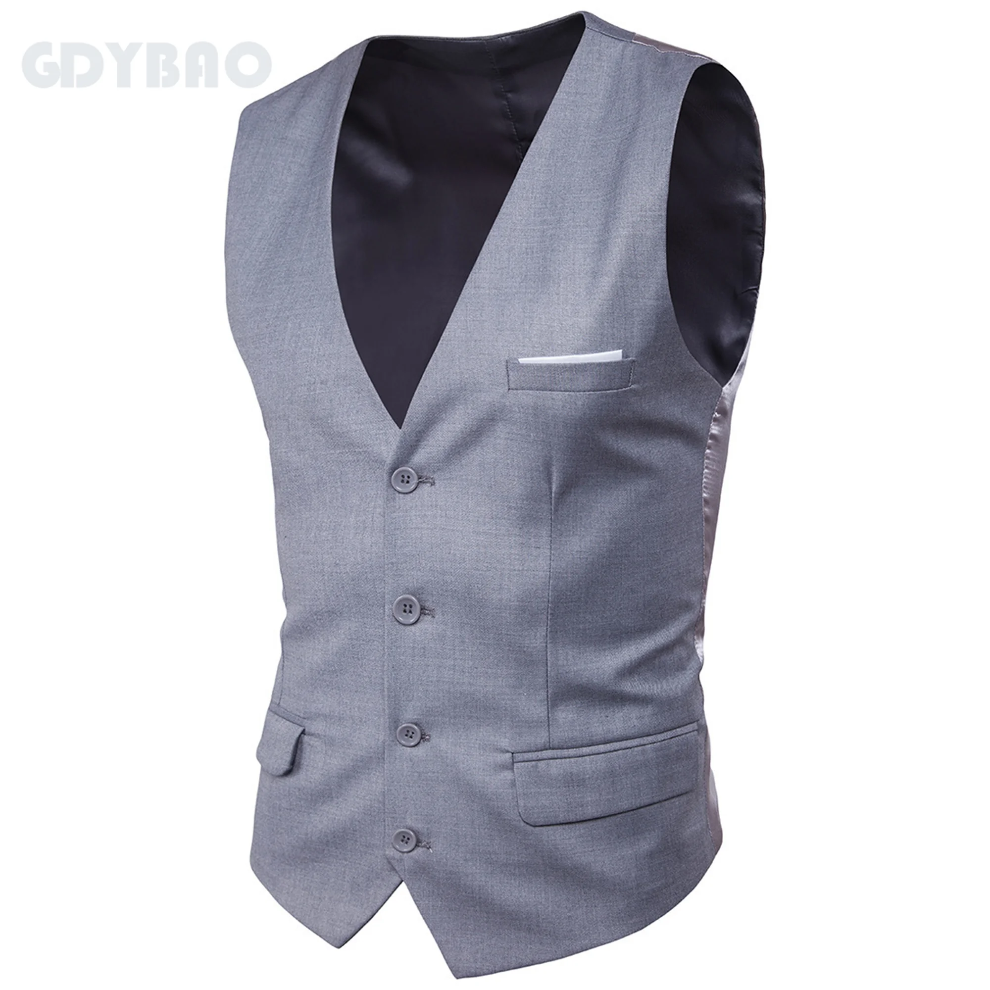 Wedding Vest Coat Classic Gilet Homme Casual Business Casual Men's Slim Korean Version Vest 1812-MJ001 P45